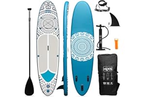 HIKS SUP Inflatable Stand Up Paddle Board Set Inc Paddle, Pump, Backpack & Leash Suitable all Abilities Ideal Beginners Paddle-board Kit…