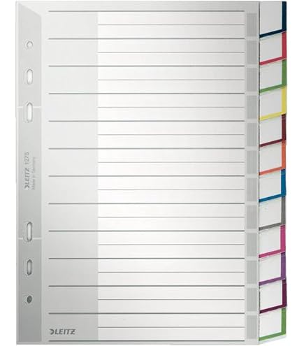 Lot De 11 Intercalaires Noirs A5 6 Trous – Onglets Plastique Robuste Pour Classeur, Planificateur, Carnet A5
