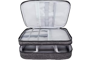 Ruyosn Organizer na kabel torba wodoodporna torba na kabel duża torba na dysk twardy torba elektroniczna dwuwarstwowy organizer elektryczny torba na kabel akcesoria elektroniczne organizer kabel power bank, Szary