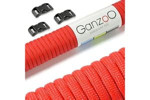 Ganzoo Linka Paracord 550 + 3 x zapięcie na zatrzask do bransoletki, liny, obroży, zestaw startowy
