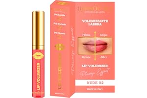 Dermocura Lip Volumizer Volumizzante Labbra al Peperoncino 5 Volte Più Potente Rimpolpante Lucidalabbra Effetto Plumping Immedieto a Lunga Durata MADE IN ITALY (Nude)