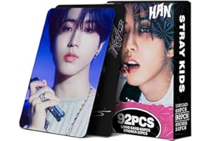 YUTO Stray Kids - 92 Tarjetas Fotográficas de Álbum, Kpop Han, Lomo, Mercancía, 60 Tarjetas Kpop y 32 Calcomanías (Han)