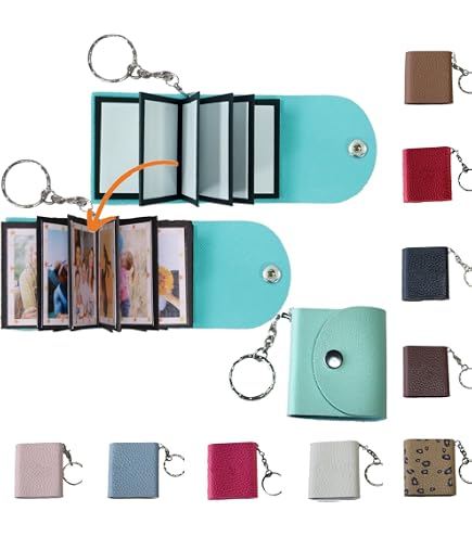 Petit Albums Photo avec Porte Clé,4 Pièces Mini Album Photo Porte Clef Personnalisée Mini Petit