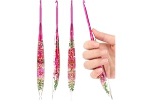 ‎COOPAY Coopay Häkelnadel 4,5mm, Häkelnadeln mit Funkelndem Blumenmuster, Ergonomische Häkelnadel aus Kunstharz für Arthritis, Premium Konische Häkelnadeln für Anfänger & Profis Häkeln - Häkelnadeln 4,5mm