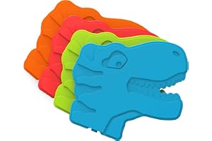 Bentgo Buddies Reusable Ice Packs - Slim Ice Packs for Lunch Boxes, Lunch Bags and Coolers - Multicolored 4 Pack (Dinosaur)