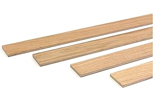 wodewa Listón de madera de roble barnizado, 1 m, listón de terminación, 30 x 4 mm, moldura decorativa para revestimiento de pared, techo o suelo, para manualidades