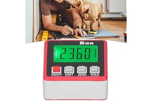 JEANOKO Buscador de ¨¢ngulo Medidor de ¨¢ngulo de Nivel magn¨¦Tico Inclin¨®Metro Medidor de ¨¢ngulo de Nivel Mini Luz de Fondo Digital para instalaci¨®n de carpinter¨ªa con Base magn¨¦Tica