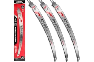 EZARC Lama sega reciprocante giapponese da 380mm, lama sega per potatura di legno con bordo ad arco da 6 TPI per potatura degli alberi, taglio del legno, 3 pezzi.