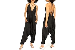 likemary Combinaison pour Femmes - Transformable en Pantalon Harem en Coton - Tenue 2-en-1 - Combinaison Genie Taille Unique et Pantalons Harem avec Poches, Idéale pour Les Vacances