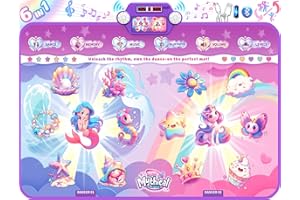 MUZREES 2025 Tanzmatte für Kinder ab 3 4 5 6 7 8 Jahre mädchen- Tanzmatte Bluetooth für Kinder mit Musik 2-Spieler Wiederaufladbar Kinder Tanzmatte Weihnachten Prinzessin Geschenk mädchen 4 Jahre