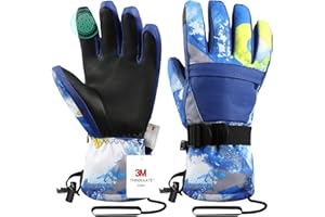 Pnosnesy Ski-Handschuhe, Winterhandschuhe, Schneehandschuhe, Ski- und Snowboardhandschuhe für kaltes Wetter, sowohl für Männer als auch für Frauen, geeignet für Eltern und Kinder