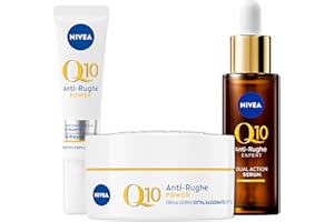 NIVEA Q10 Cofanetto, Set Skincare con Crema Viso Antirughe Giorno Extra Rassodante SPF15 50 ml, Contorno Occhi Levigante 15 ml e Siero Viso Doppia Azione 30 ml – Kit Esclusiva Amazon
