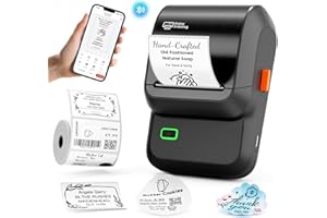 Omezizy M100 Etikettendrucker Bluetooth, Etikettendrucker Selbstklebend Etikettiergerät Tragbarer, Labeldrucker Label Printer für Küche, Adresse, Kleinunternehmen, Haushalt, Schule