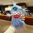 Pretaco for iPhone 11 Case,Funny and Silly Weird Furry Phone Cases [DIY Long Hair with Hairclip] Ugly Phone Case Swap Challenge Gifts with Friends (Blue)