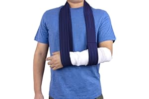yeloumiss Écharpe de Bras Réglable Confortable Immobilisateur D'épaule Echarpe de Bras Pour Les Femmes et Les Hommes, Les Mains Droite et Gauche, Les Blessures au Coude et Au Bras 160 cm (Bleu foncé)