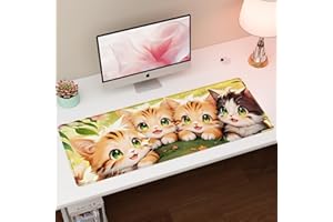Kaishuai Tappetino mouse xxl, Motivo del gatto tappetino mouse,800x300mm tappetino scrivania per computer e computer portatiliTappetino antiscivolo