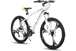 HH HILAND Hiland 26 Inch Mountain Bike, 21 Speeds Mountain Bike with 3/6 Spokes Aluminum Frame, Disc-Brake MTB Bike for Men Women Men's MTB Bicycle