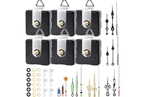 QUOTRE 6 Pezzi Movimento Meccanismo Orologio da Parete Meccanismo per Orologio con 6 Set di Lancette Orologio da Parete per la Riparazione e la Sostituzione