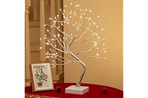 Eambrite Twinkling Tree Lamp 108 LED Twig Tree, Light up Christmas Tree Bonsai with Copper String Lights, USB& Battery Fairy Light Spirit Tabletop Christmas Decorations Indoor (2 FT, 8 Modes)