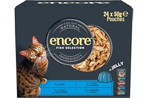 Encore Natural Wet Cat Food, Multipack Fish Selection in Jelly 24 x 50g Pouches
