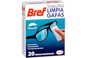 Bref Toallitas Limpiadoras para Gafas, Smartphones, Cámaras, Espejos y otros Dispositivos y Superficies 20 Unidades