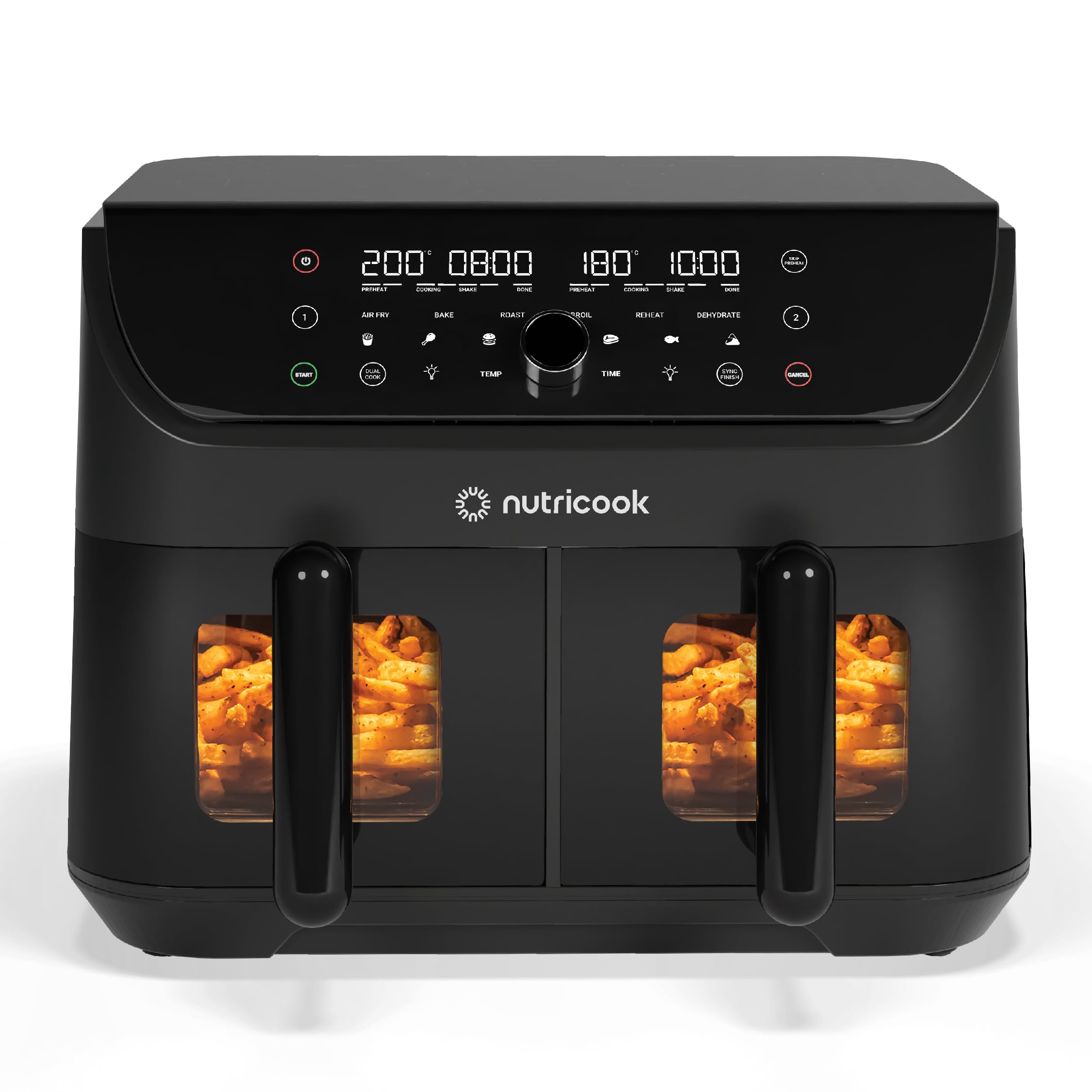 Nutricook Air Fryer 8.5L Duo2 Vision, 2026 New Launch with Independent Dual Baskets, Clear Window & Light, 100% Toxin-Free, No PTFE, PFOA or