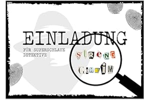 CALLUNA PRODUKTE MIT HERZ CALLUNA® – 12 Einladungskarten zum Detektiv-Kindergeburtstag mit 12 Detektivausweisen – Spannende Einladungen zur Geburtstagsfeier – Geburtstagseinladungen – Partyeinladungen – Kinderdetektive