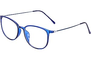 IBLUELOVER Brille Metallrahmen Brillengestelle Ohne Sehstärke Runde Pantobrille Streberbrille Fensterglas Nerdbrille Damen Herren Ebenenspiegel Brillefassung mit Nasenpad Winddicht Leicht Vintage Transparent