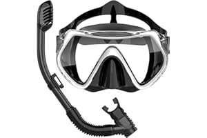 BuyCard Snorkel Set Kids 6-14, 180 Degree Panoramic View Dry Top Snorkeling Gear for Kids, Safe Anti-Leak Anti-Fog Diving Mask, Snorkel Set and Swimming Goggles
