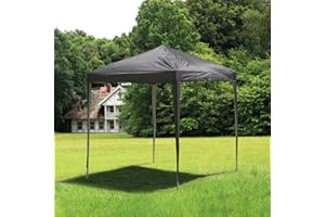 CLIPOP Tonnelle de jardin pop-up 2 x 2 m portable imperméable grise avec cadre en acier enduit de poudre et étui de transport, tente de réception pour mariage, camping, plage