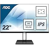 AOC 22V2Q Monitor LED da 21.5" IPS, FHD, 1920 x 1080, Senza Bordi, HDMI, DP, Nero