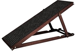Holtaz Rampa per cani, Rampa per gatti, Scala per cani per letto o divano, Scala per cani pieghevole in legno, Passerella per animali domestici con rivestimento antiscivolo.