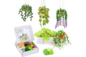 Tundi Nadelfilz-Set, 5er-Pack Hängepflanzen, Nadelfilz-Anfängerset, inkl. grundlegendem Nadelfilzwerkzeug, Anleitung, Nadelfilz-Bastelset für die Innen- und Außendekoration im Büro und zu Hause