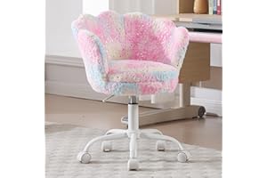 Ya-Home Silla Infantil de Escritorio Silla Giratoria Terciopelo de Estudio,Silla de Oficina Ajustable en Altura para Niños/Juvenil,Colorido