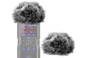 Geekria for Creators Lot de 2 pare-brises en fourrure compatibles avec enregistreur ZOOM H4 Essential Handy Recorder, micro DeadCat, pare-brise en peluche, enregistreur numérique portable (gris)