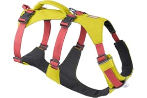 Ruffwear Flagline Hundegeschirr mit Griff, Lleichtes, Verstellbares Gehgeschirr, 3 Leinenbefestigungspunkte, verstärktes Gurtband und starker V-Ring aus Metall, Lichen Green (X Small, 43-56cm)