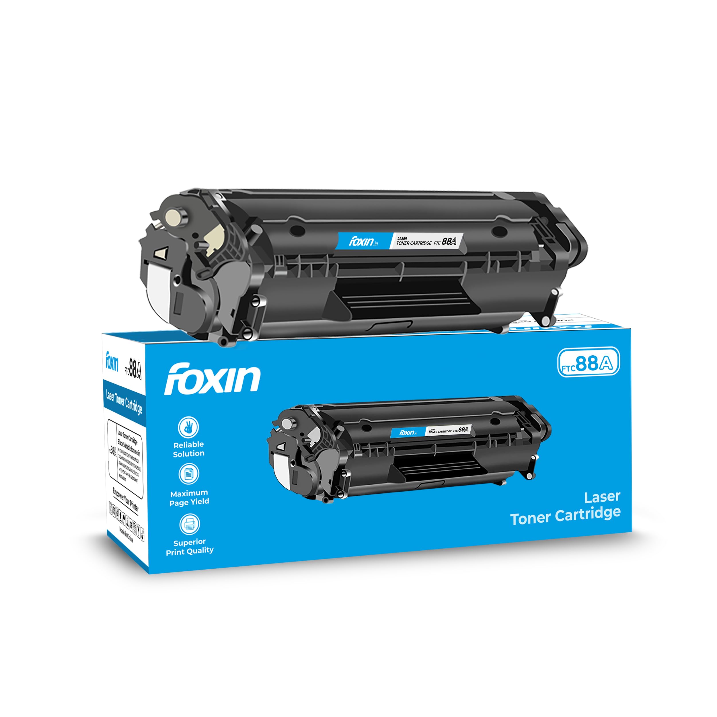 Foxin FTC 88A/CC388A Black Laser Toner Cartridge Compatible for HP Laserjet Printer M1136, MFP, P1007, P1106, P1108, P1008, M