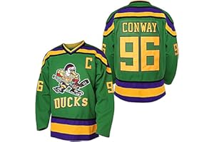 VILLA Maglia da hockey Mighty Ducks #96 Charlie Conway #99 Adam Banks #33 Greg Goldberg #66 Gordon Bombay Movie Hockey Jersey Bianco Verde