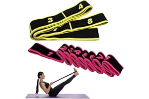 UYDF 2 Piezas Bandas Elasticas Fitness Bandas de Resistencia Correa de Yoga Cinturón de Yoga Múltiples Bucles Banda Elastica Musculacion Gomas Elasticas Fitness para Pilates Yoga Fitness Niños Adultos