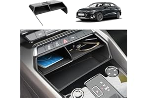 Coleya Mittelkonsole Aufbewahrungsbox Kompatibel mit Audi A3 8Y 2021 2022 2023, A3 8Y Zubehör Mittelarmlehne Handschuhfach, Audi A3 8Y Armlehne Organizer Mit Rutschfestermatte (Schwarz)