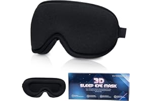 SUSNUAN Sleep Eye Mask, 3D Contoured Sleep Mask Light Blocking Sleep Mask for Women and Men, Soft and Comfortable Night Eye Blinder, Suitable for Travel, Lunch Breaks, Sleeping, Meditation, Black