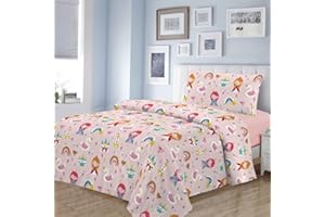 DALINA TEXTIL S.L Dalina Textil Juego de Sábanas Infantil para Cama 3 Piezas - 1 Sábanas Bajera Ajustable Cama 90cm con Encimera 165x260cm y 1 Funda de Almohada Larga (Cama de 90x190cm)