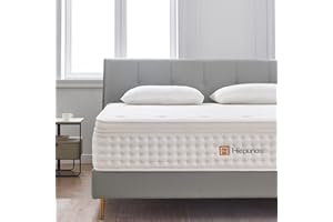 Hiepunos Matelas 160x200 cm, Épaisseur 26cm, Matelas à Ressorts Ensachés et à Mémoire de Forme, Hybride Matelas, 7 Zones de Confort, H3 Moyenne Ferme, Soutien Parfait, Respirant