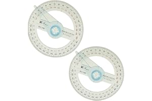 Bessy shop Goniometro Circolare,2 Pezzi Goniometro da 360 Gradi Strumento di misurazione del cercatore dell'angolo di Oscillazione Circolare Forniture per Ufficio Scolastiche 10 cm
