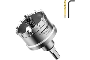 Mollom (48mm | 1-7/8") Sierra de Corona de T.C.T Carburo Broca con 2 Brocas,Punta de carburo de tungsteno para Metal Duro,Acero,Hierro,Cobre,Madear,Latón,Plástico