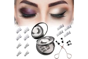 CHLFFUA Magnet Wimpern 3D Magnetische Wimpern Natürlicher Look Wiederverwendbar Wasserdicht Kein Kleber Erforderlich Mit Applikator Für Tägliches Make-up Oder Dating, Hochzeit, Party