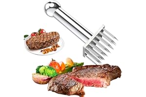 Wrzbest Meat Tenderizer with 28 Stainless Steel Sharp Needle, Professional Blade Mallet Heavy Duty Cooking Tool for Tenderizing Beef Turkey Chicken Steak Veal Pork Fish Christmas Cooking Set