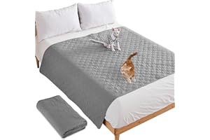 REAQUE Coperta Impermeabile per Cani，75 x180cm lavabile in lavatrice Coperta Impermeabile, Protezione Totale per I Vostri Mobili-Grigio Scuro (130x200cm)