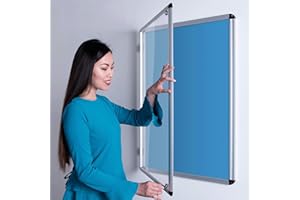 WONDERWALL PRODUCTS LTD Wonderwall Classic Tamperproof Lockable noticeboard 90x120cm with 2 Matching Safety Locks & Keys - Locks at top & Bottom for Added 12 Colours to Choose from Including (Light Blue)