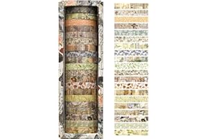 LUVDECO 20 Rotoli Piante nastro Washi, Set di nastri Washi vintage, Nastro adesivo decorativo per pastelli, Carta adesiva Washi Tape per Scrapbooking Diario Incartamento di regalo Decorazione fai da te